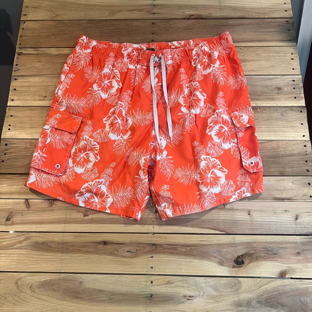 Mens 3XL orange swimming trunks